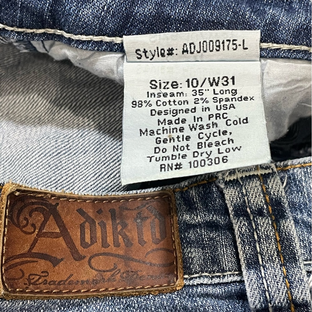 Adiktd Embroidered Pocket Denim Jeans Size 10/31 Western Cowgirl Bootcut - Picture 10 of 14